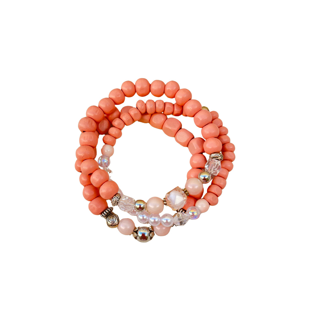 Bracelet Set with Peach Shades