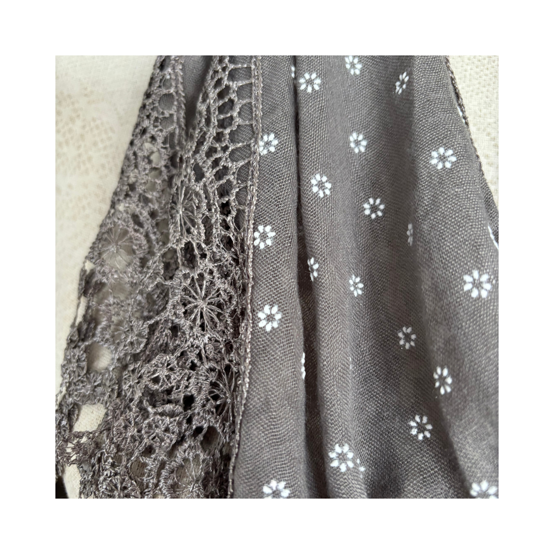 Grey Lace Scarf