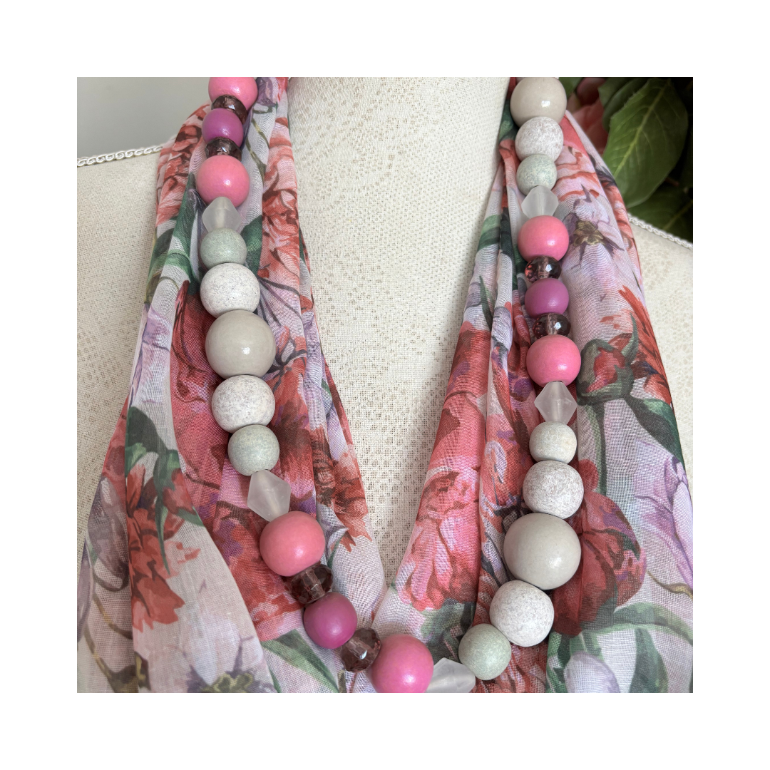 Soft Pink Florals Scarf