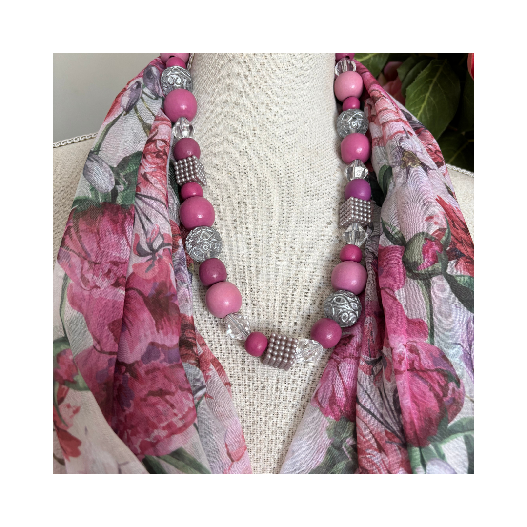 Soft Pink Florals Scarf