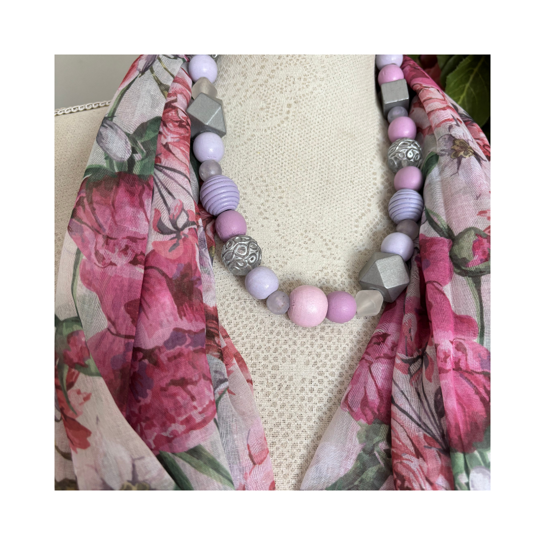 Soft Pink Florals Scarf