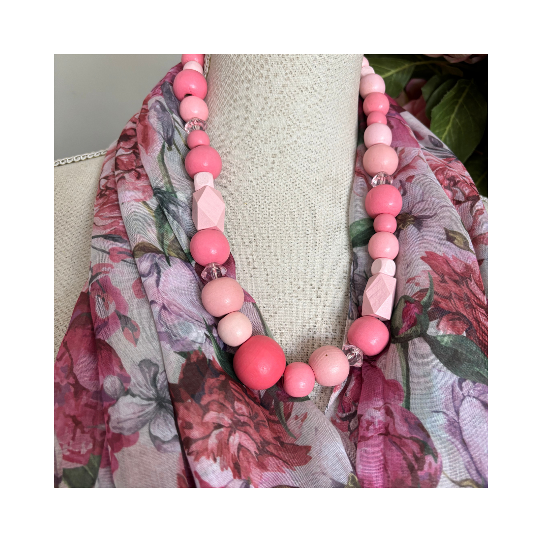 Soft Pink Florals Scarf