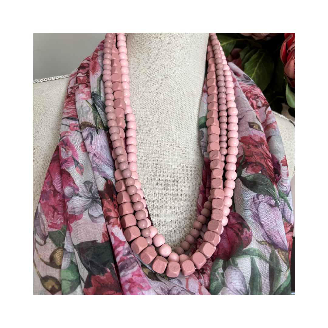 Soft Pink Florals Scarf