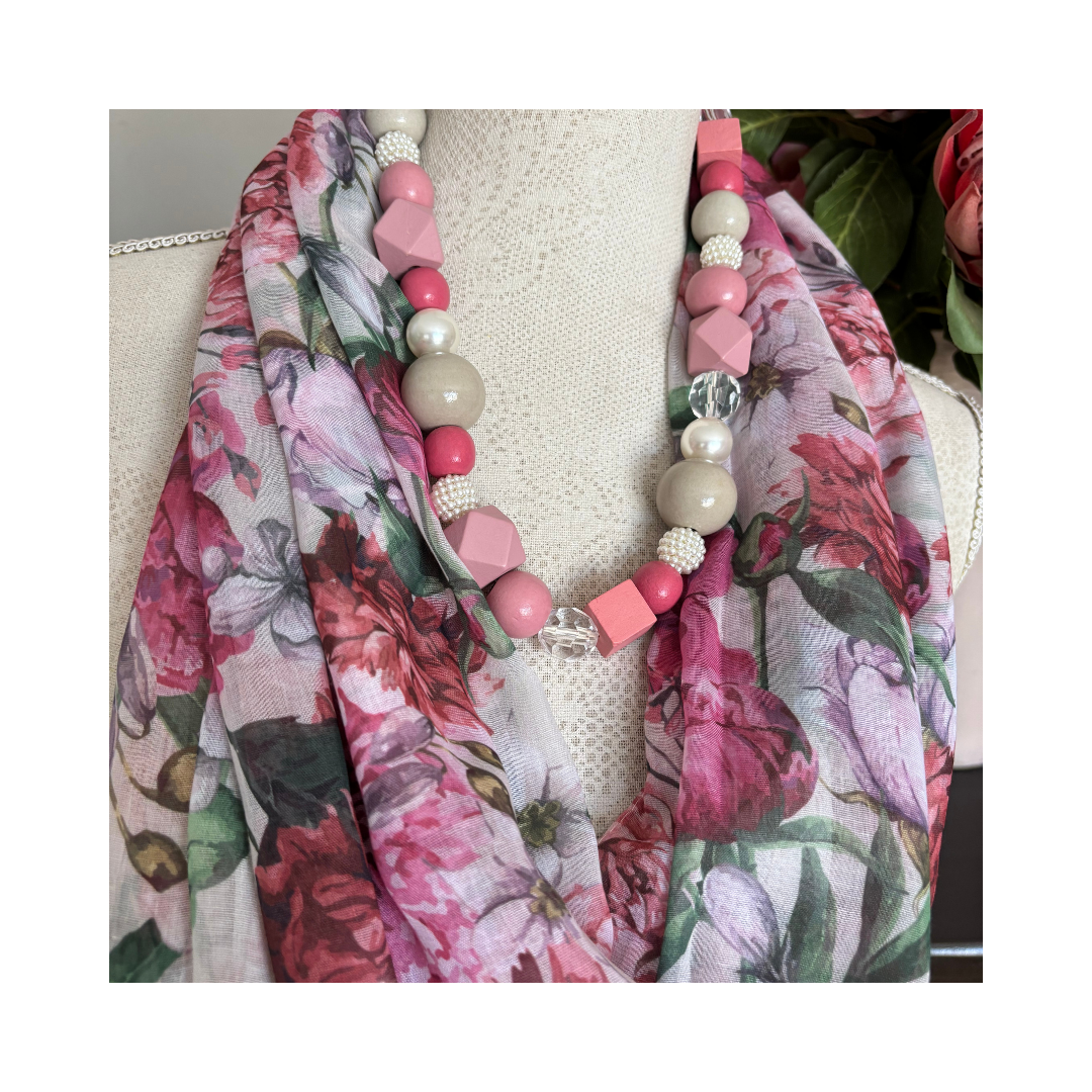 Soft Pink Florals Scarf