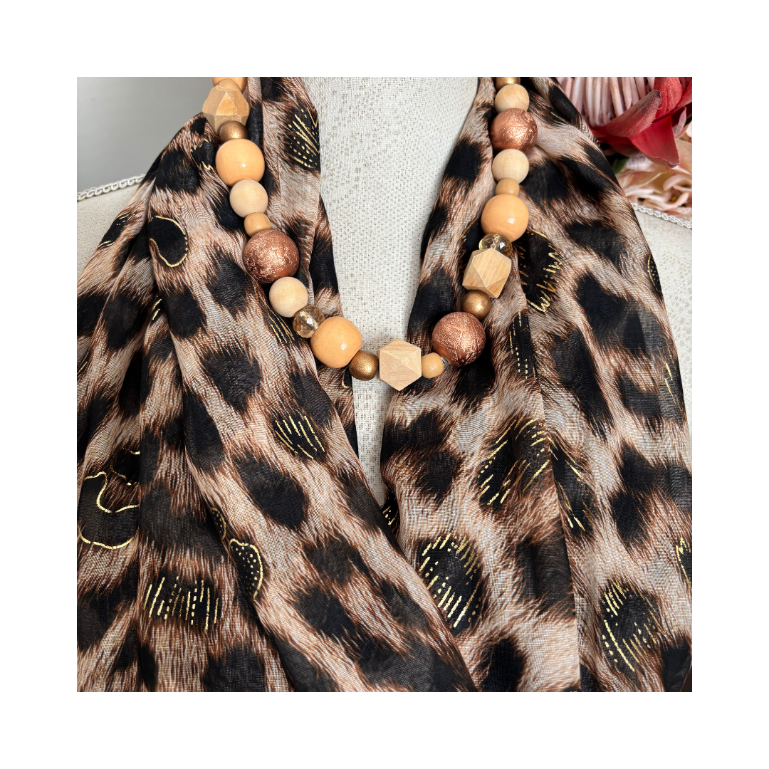 Animal Print Natural Scarf