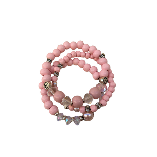 Bracelet Set with Soft Pink shades
