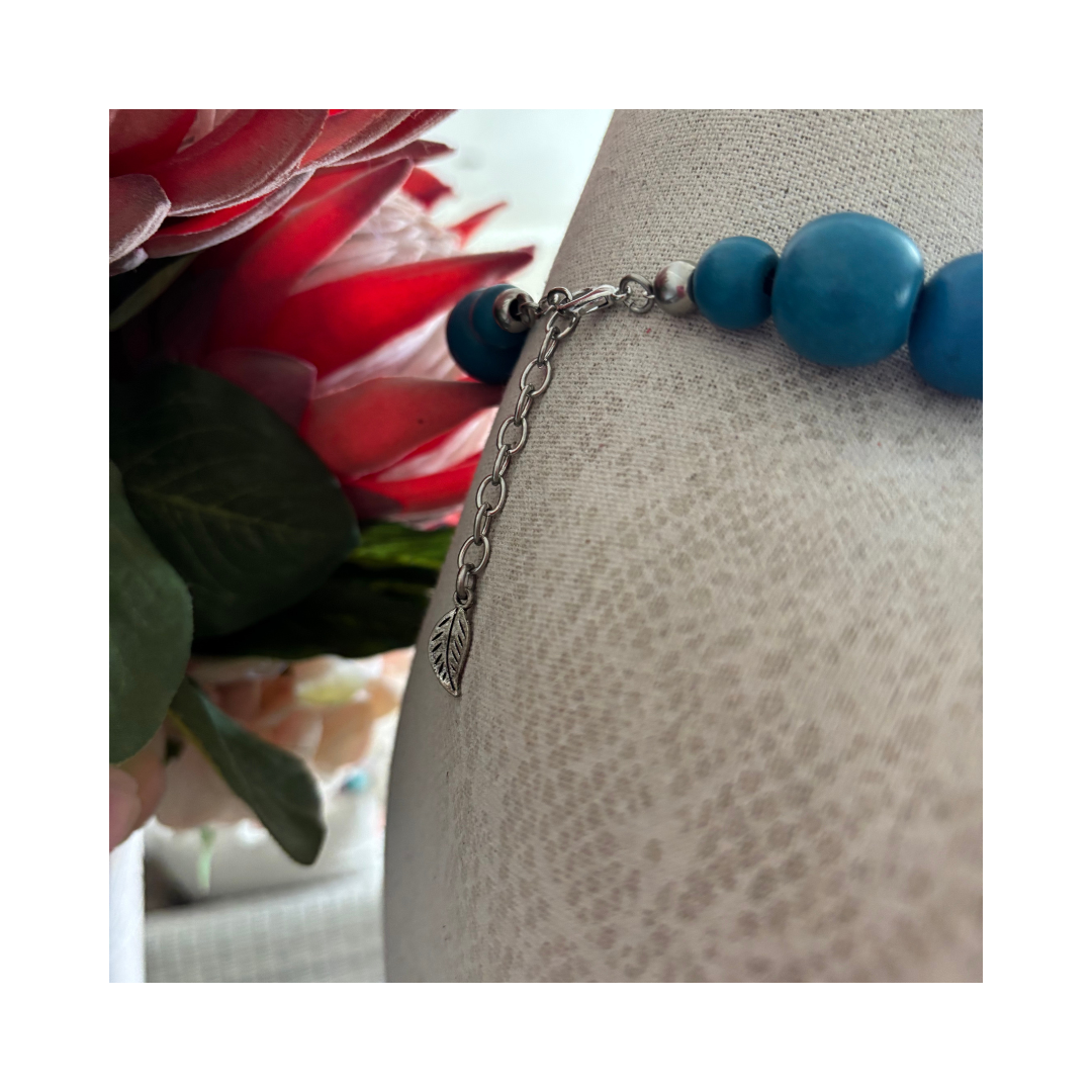 Bulky Necklace with Dark Teal