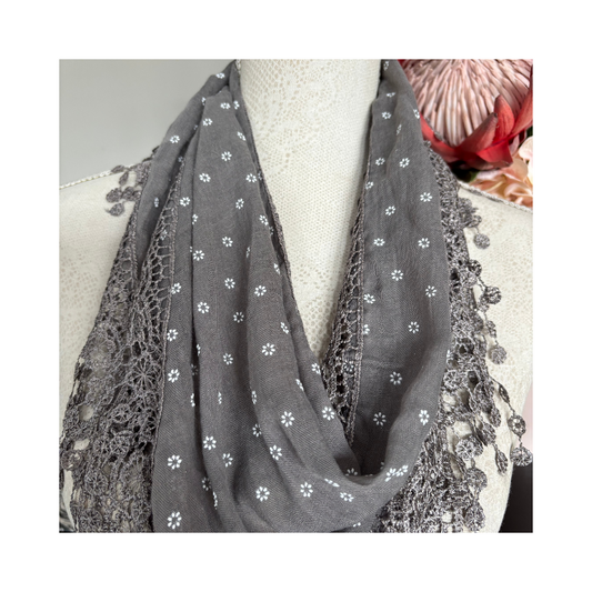 Grey Lace Scarf