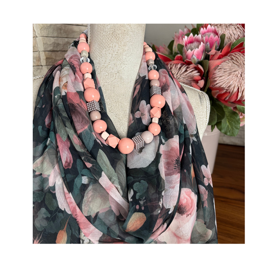 Peony Print Lightweight Scarf
