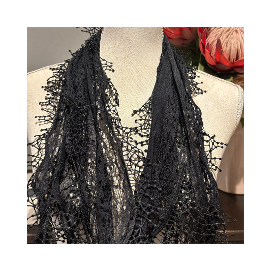Black Lace Scarf