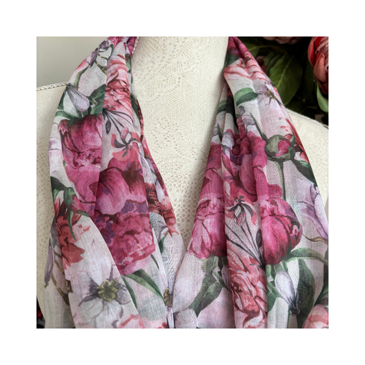 Soft Pink Florals Scarf