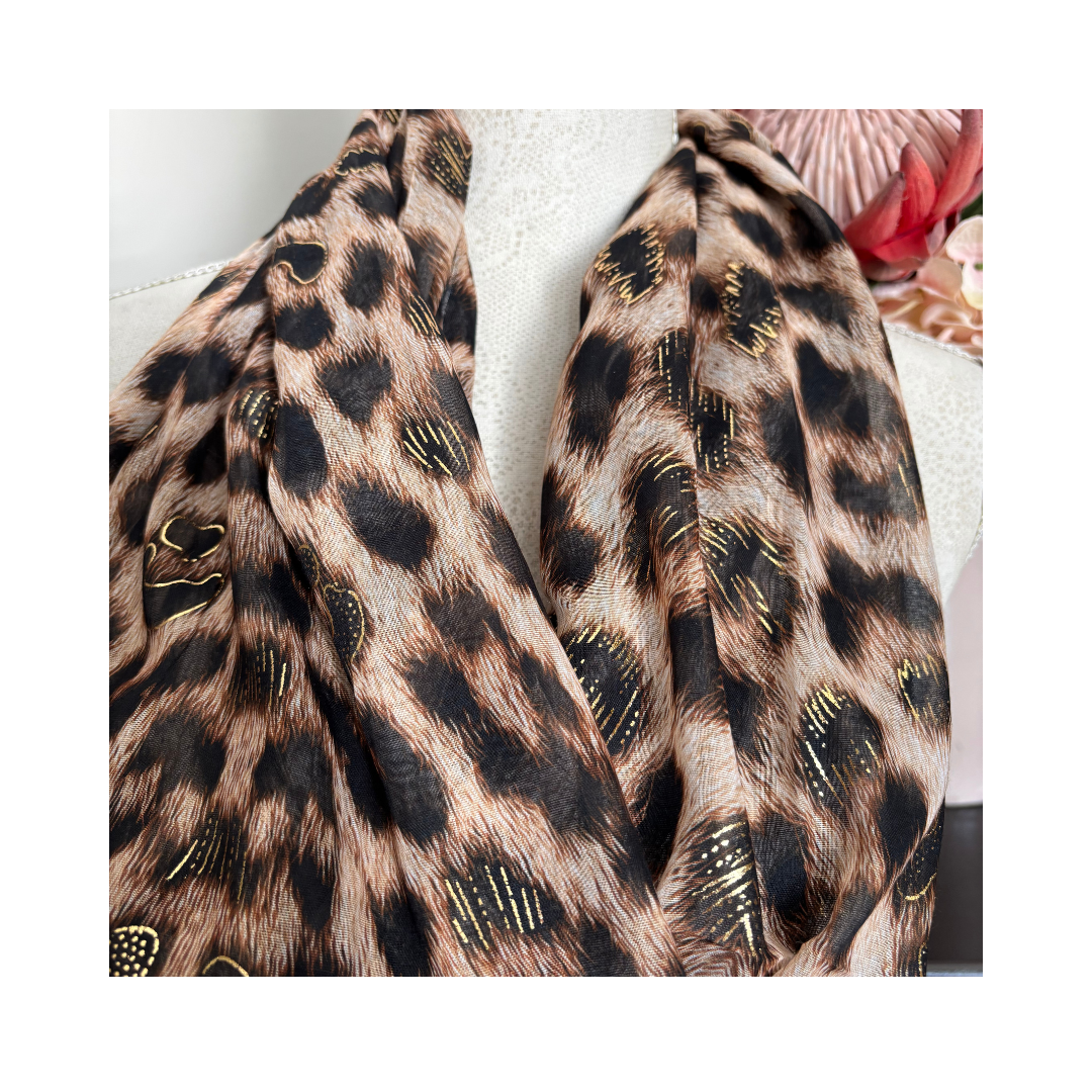 Animal Print Natural Scarf