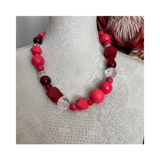 Bulky Necklace Bright Pomegranate