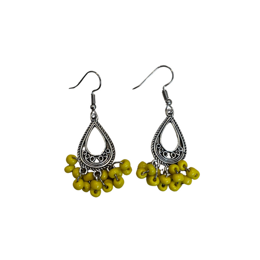 Yellow Seed Bead Earrings