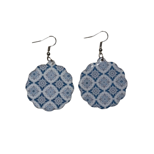 Blue Turkish Tiles Earrings